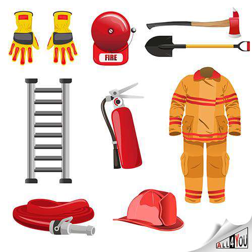 Инструменты пожарного картинки для детей с названиями